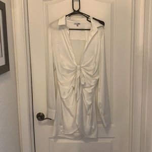 Fashion nova white silk dress